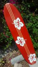 4FT. SURFBOARD 4-23 SURF WALL ART Hawaiian beach decor Wood Longboard Hibiscus